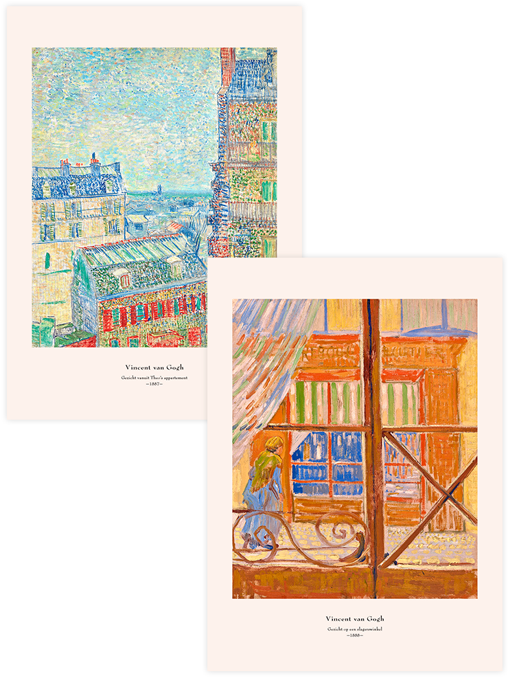 Van Gogh View of Paris - Poster Seti Duo Ünlü Ressamlar Poster