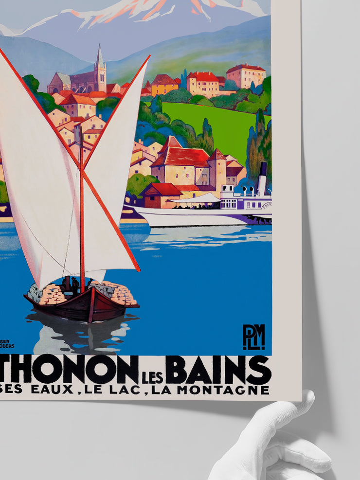 Vintage Thonon les Bains - Art Print Poster