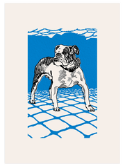 Vintage Bulldog Poster - Giclée Baskı