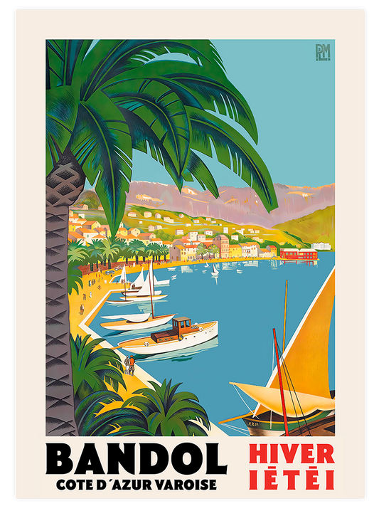 Vintage Cote d’Azur Poster - Giclée Baskı