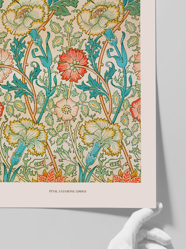 William Morris Pink And Rose - Art Print Poster