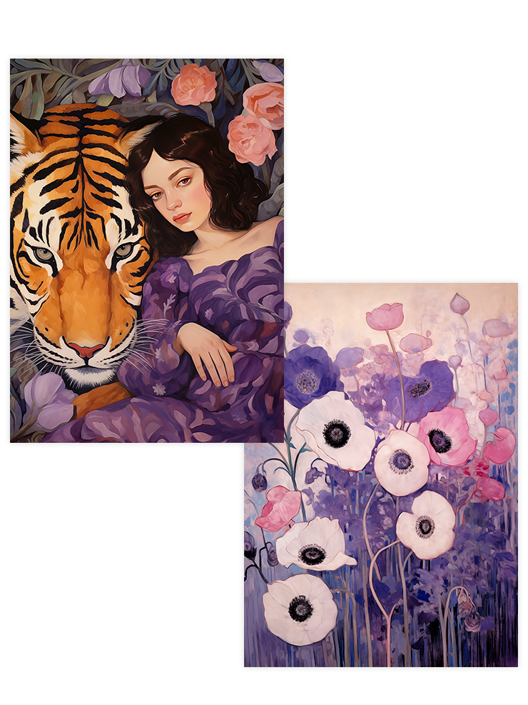 Wild Purple - Poster Seti Duo Sanatsal Poster