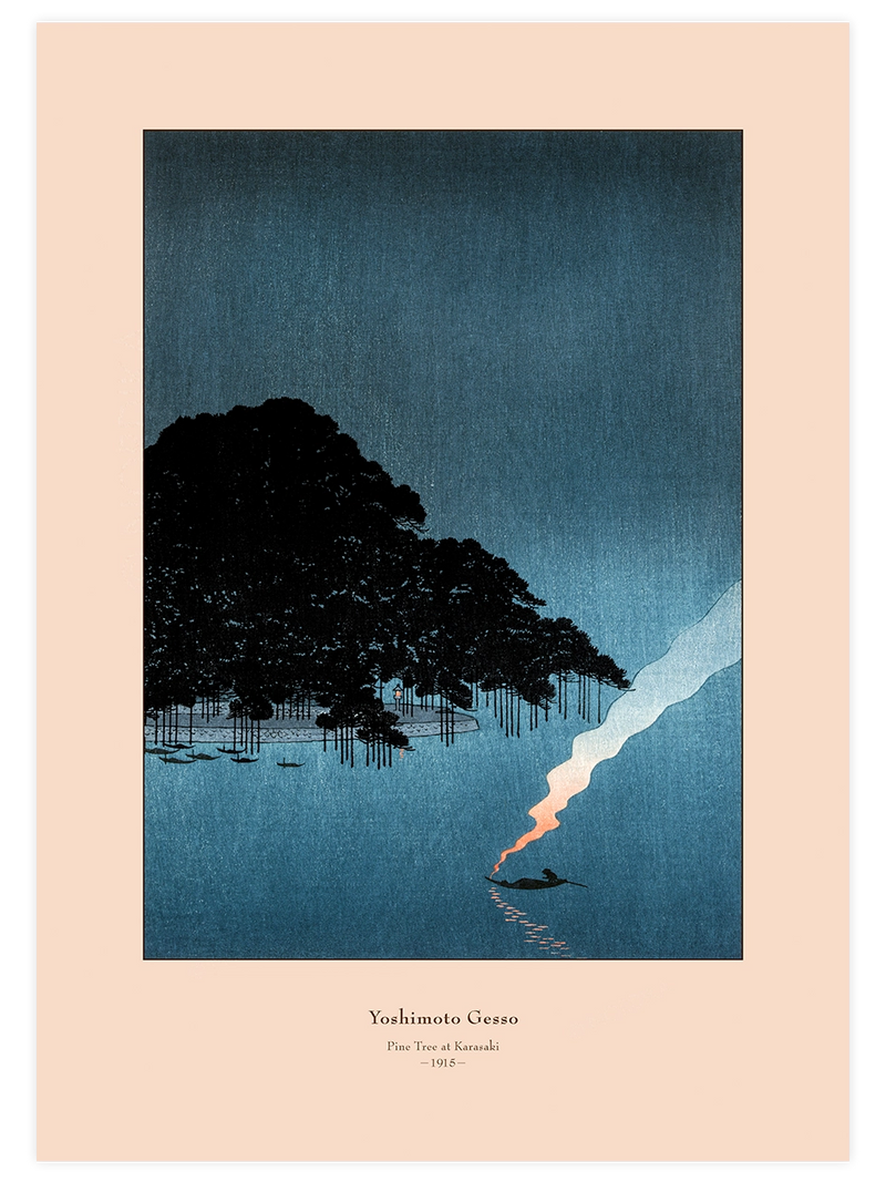 Yoshimoto Gesso, Pine Tree at Karasaki - Art Print Ünlü Ressamlar Poster