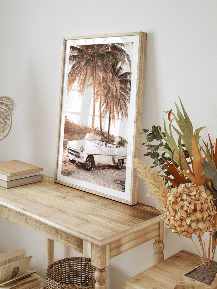 Cabriolet On The Beach - Art Print Poster