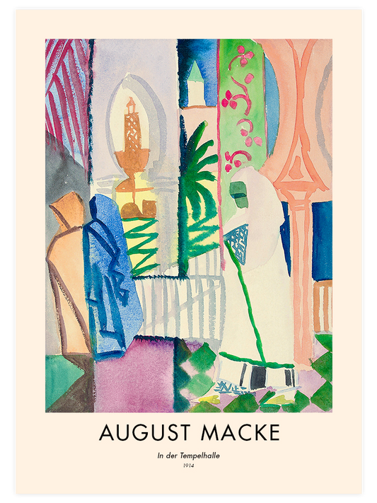 August Macke In the Temple Hall Poster - Giclée Baskı