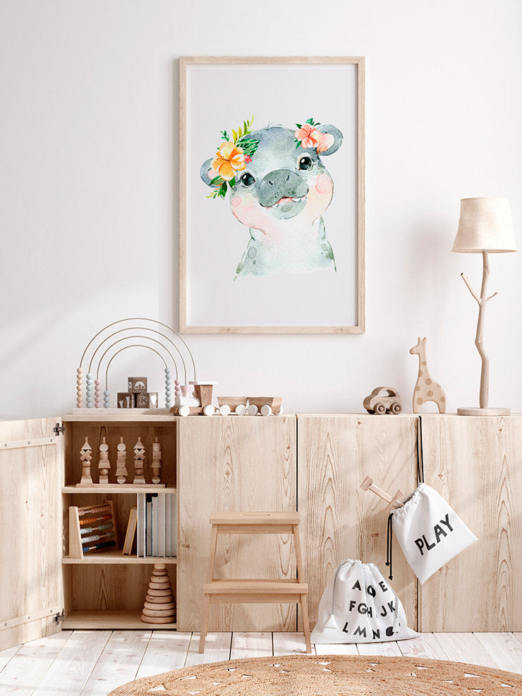 Sevimli Su Aygırı - Art Print Poster