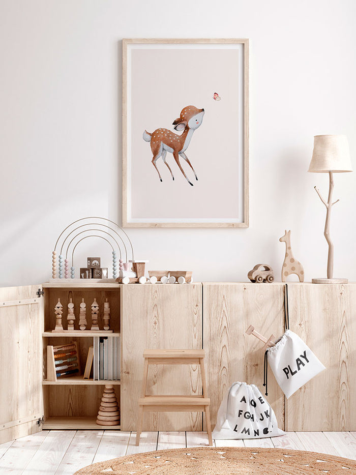 Kelebek Ve Bambi - Art Print Poster