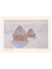 Monet Meules de Foin, Effet de Neige et de Soleil Poster - Giclée Baskı
