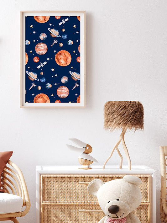Gezegenler Ve Yıldızlar  Poster - Giclée Baskı