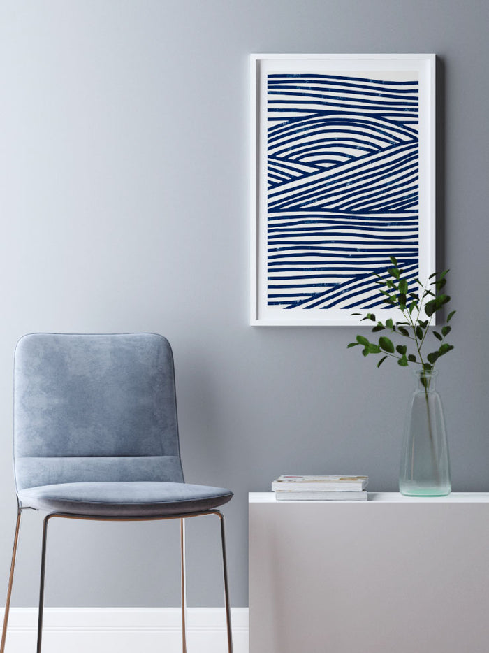 Blue Waves N2 - Art Print Poster