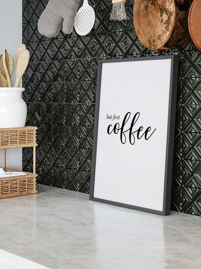 First Coffee - Art Print Poster