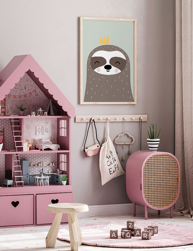 Tembel Hayvan Resmi - Art Print Poster