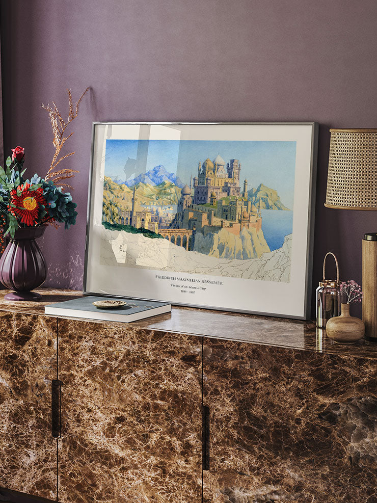 Friedrich Hessemer Vision of an Islamic City - Art Print Poster