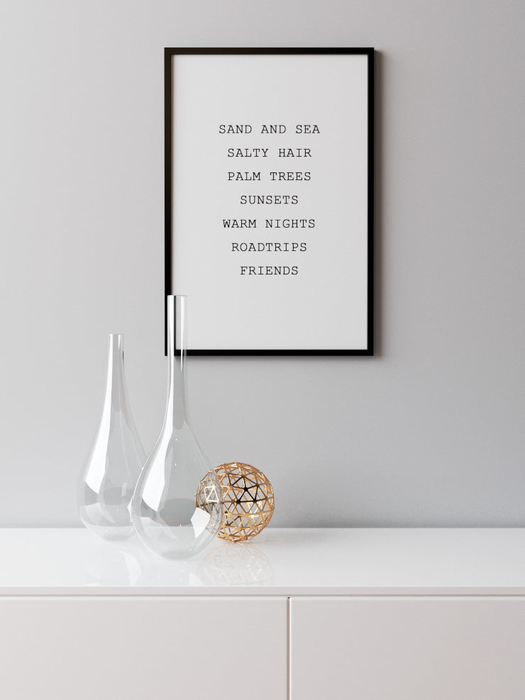 Sand And Sea - Art Print Poster