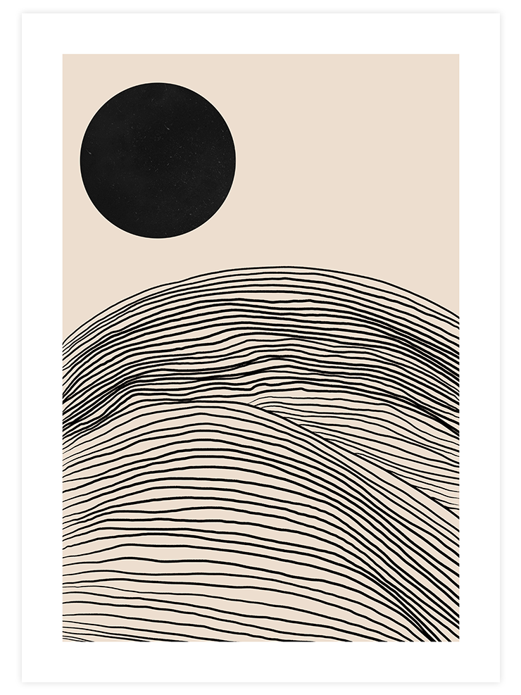 Ink Moon - Art Print Sanatsal Poster