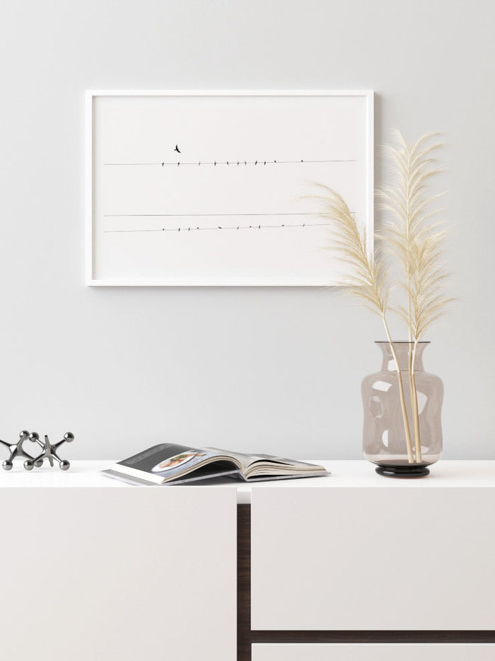 Teller Üzerindeki Kuşlar - Art Print Poster