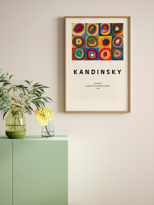 Kandinsky Squares With Concentric Circles Poster - Giclée Baskı