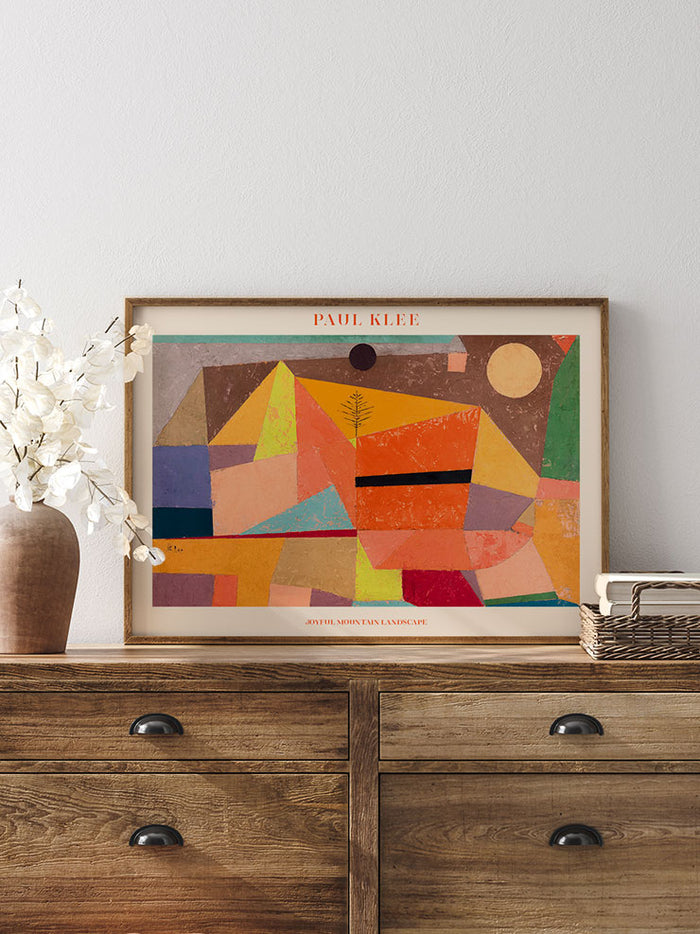 Klee Joyful Mountain Landscape - Art Print Poster