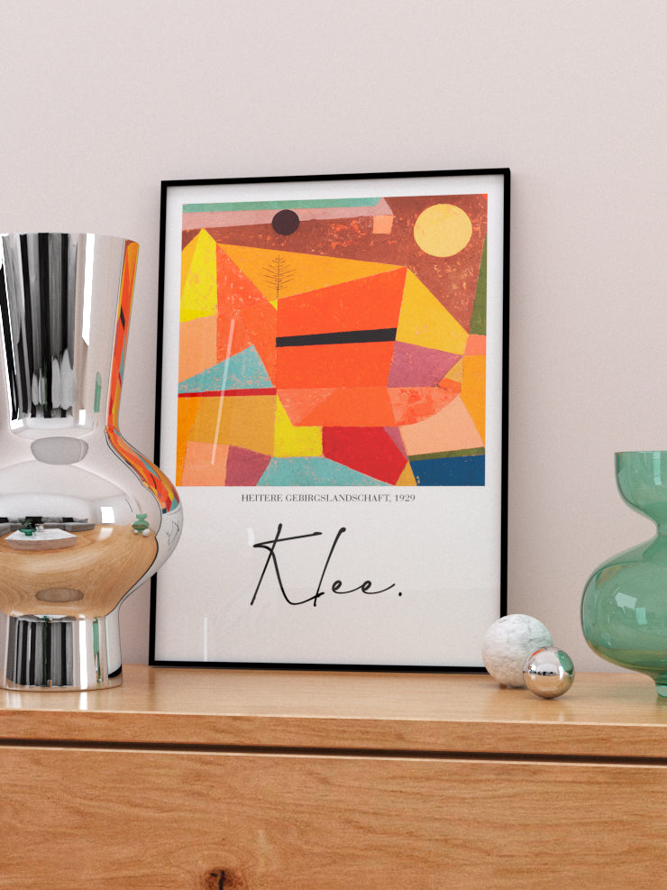 Klee Joyful Mountain Landscape - Art Print Poster