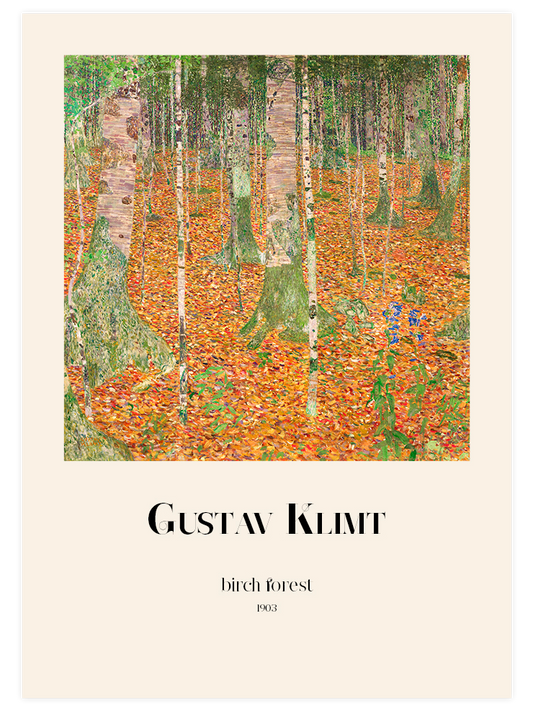 Gustav Klimt Birch Forest Poster - Giclée Baskı