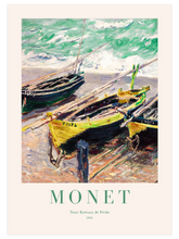 Monet Three Fishing Boats - Art Print