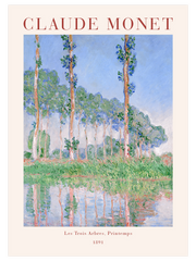 Monet Les Trois Arbres, Printemps Poster - Giclée Baskı