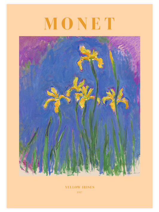 Monet Yellow Irises Poster - Giclée Baskı