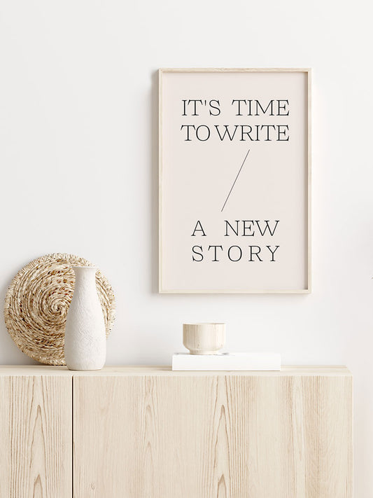 Write A New Story Poster - Giclée Baskı