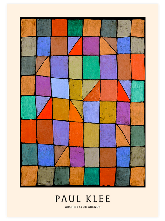 Paul Klee Architecture in the Evening Poster - Giclée Baskı