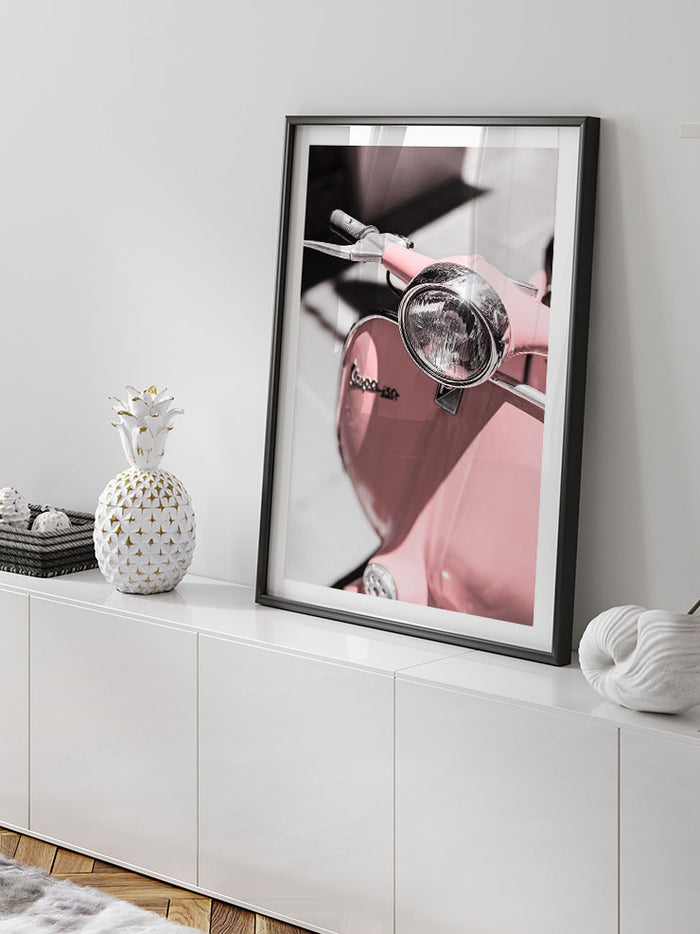 Pink Vespa - Art Print Poster