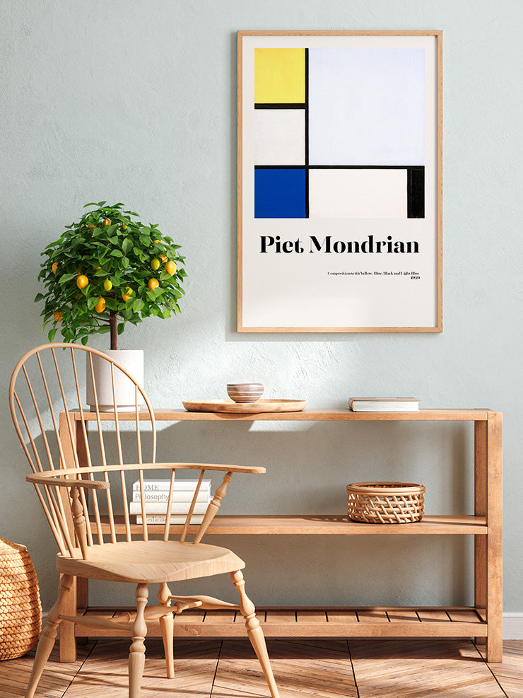 Mondrian Composition With Yellow - Art Print Poster