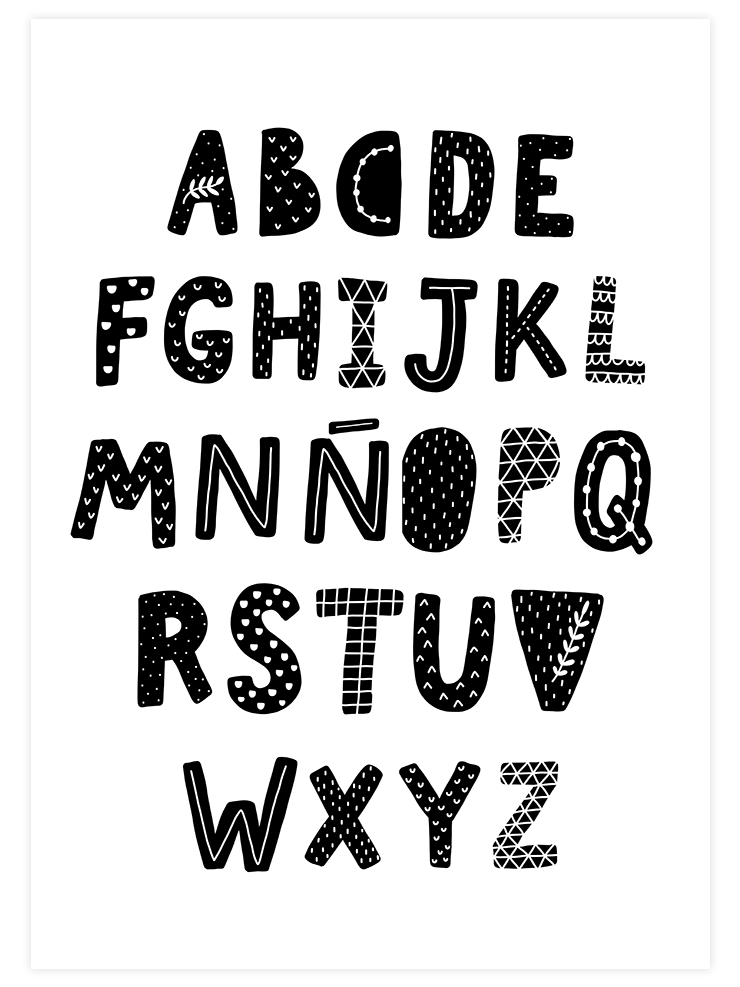 Alfabe N3 - Art Print Çocuk Odası Poster