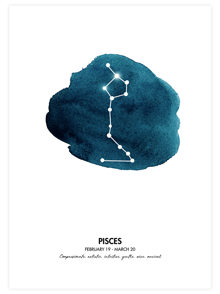 Balık Burcu - Art Print Çocuk Odası Poster