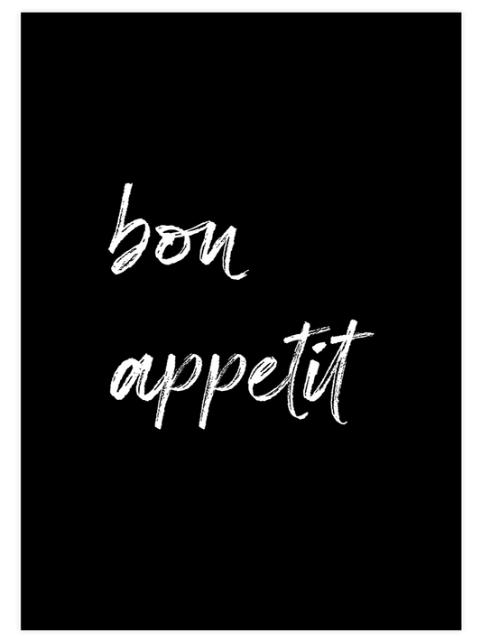 Bon Appetit Siyah Poster - Giclée Baskı
