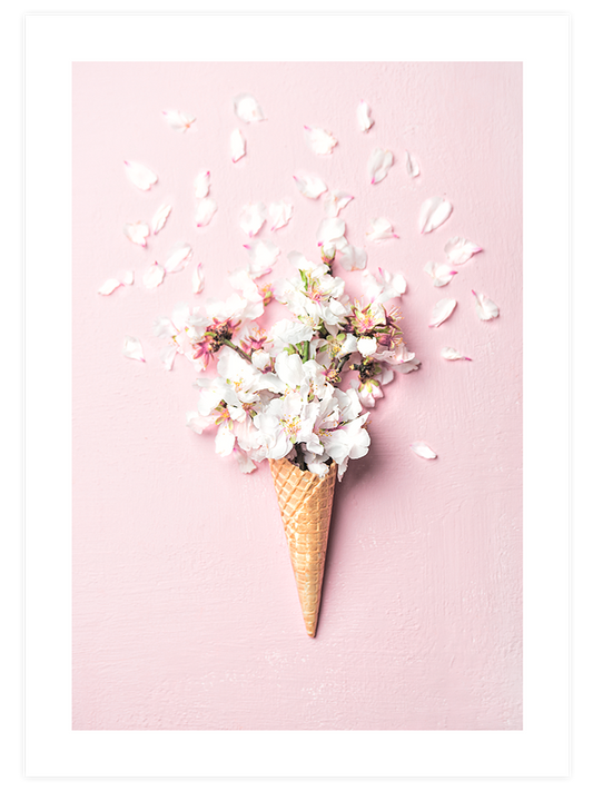 Çiçekli Dondurma Poster - Giclée Baskı