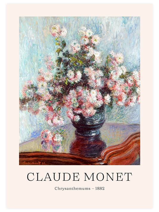 Claude Monet Chrysanthemums Poster - Giclée Baskı