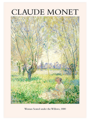 Claude Monet Woman Seated Under The Willows Poster - Giclée Baskı