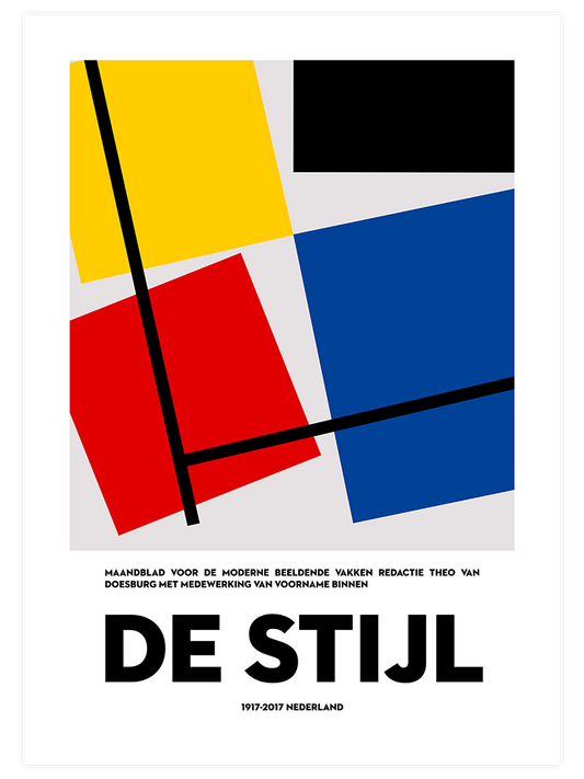 De Stijl 100 Jahr Afiş Poster - Giclée Baskı