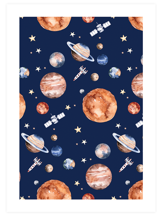 Gezegenler Ve Yıldızlar  Poster - Giclée Baskı