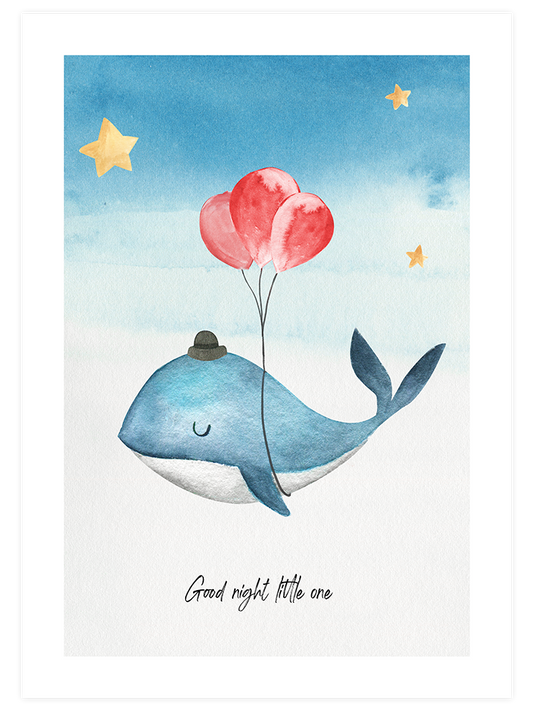 Good Night Balina Poster - Giclée Baskı