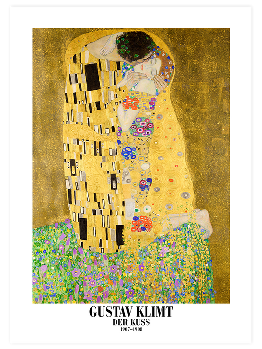 Gustav Klimt The Kiss N2 Poster - Giclée Baskı