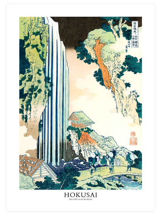 Hokusai Ono Waterfall Poster - Giclée Baskı