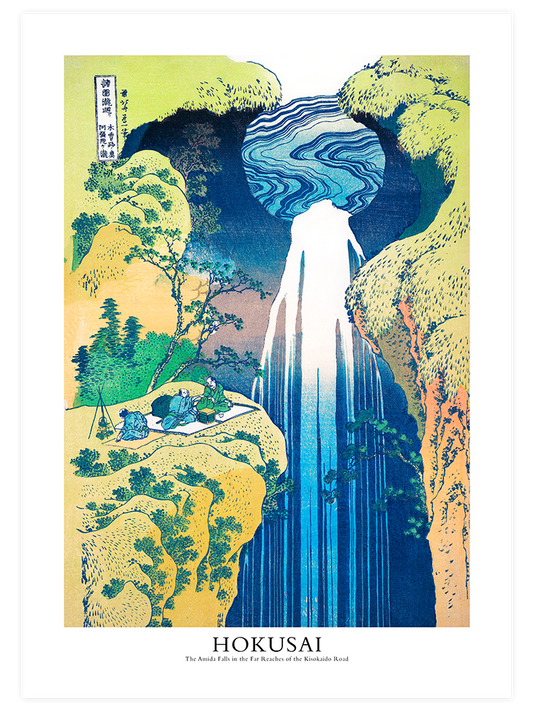 Hokusai The Amida Falls Poster - Giclée Baskı