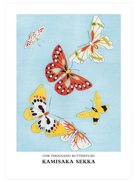 Kamisaka Sekka One Thousand Butterflies N2 Poster - Giclée Baskı