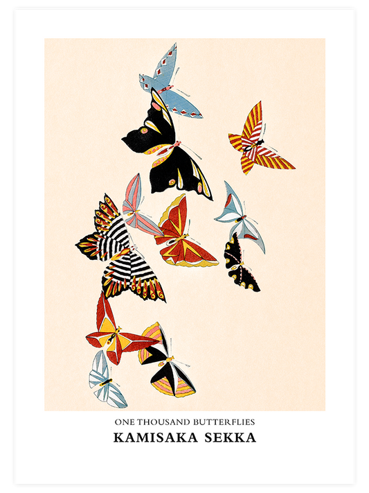 Kamisaka Sekka One Thousand Butterflies N4 Poster - Giclée Baskı