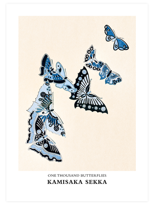 Kamisaka Sekka One Thousand Butterflies Poster - Giclée Baskı