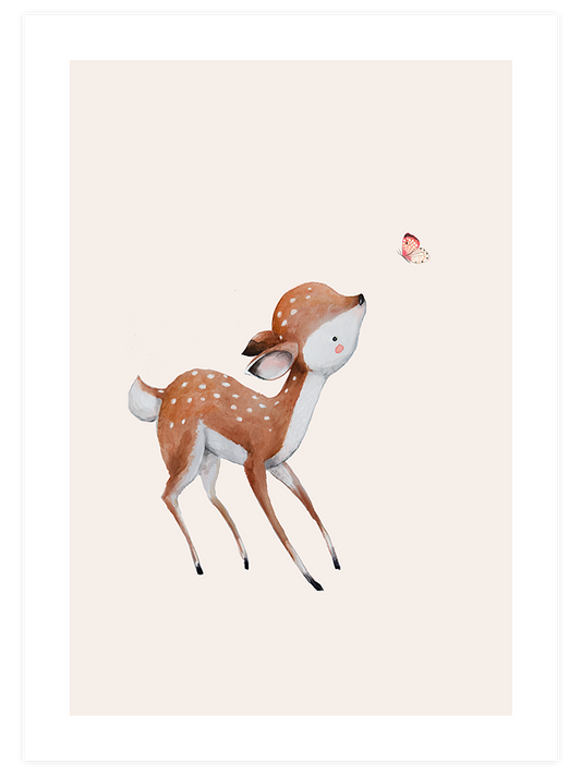 Kelebek Ve Bambi Poster - Giclée Baskı