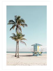 Kumsalda İki Palmiye Poster - Giclée Baskı
