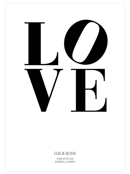 Love N2 Kişiye Özel Poster - Giclée Baskı