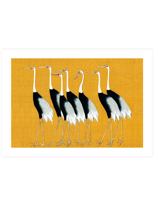 Ogata Korin Gray Cranes Poster - Giclée Baskı